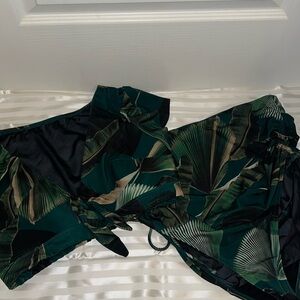 Cacique Swim bikini tropical palms swim set size 14